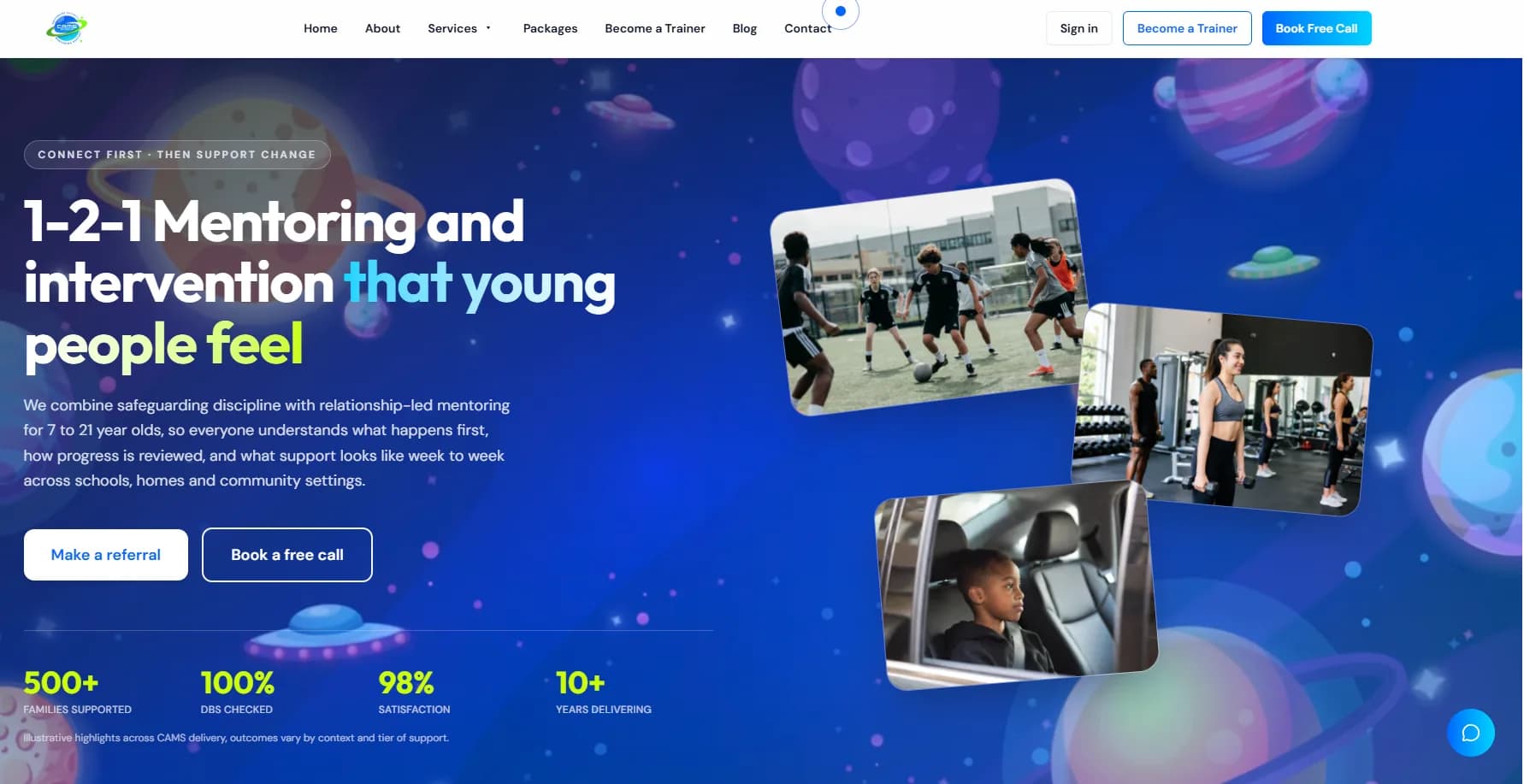 CAMS Services website screenshot