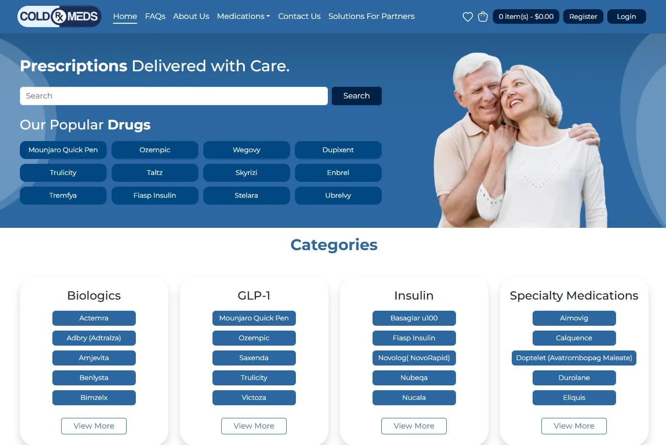 ColdRxMeds website screenshot